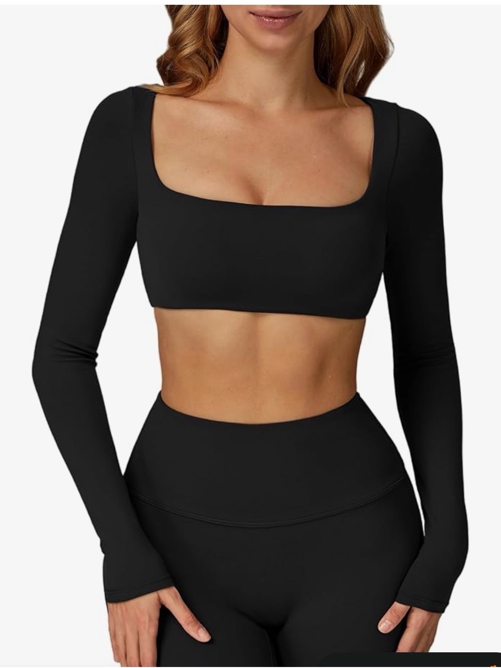 Black Long Sleeve Crop Top - Like new, size m